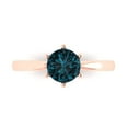 thumbnail image 1 of 1 ct Round Cut Natural London Blue Topaz Solitaire 18K Rose Gold Womens Engagement Ring, 1 of 5