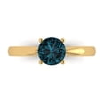 thumbnail image 1 of 1 ctw Solitaire Anniversary Ring for Women | Round Cut Natural London Blue Topaz | Hyperallergenic Solid 18K Yellow Gold, 1 of 5
