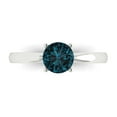 thumbnail image 1 of Clara Pucci 14K White Gold 1ct LondonBlueTopaz Solitaire Ring for Women, 1 of 8