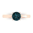 thumbnail image 1 of 1 ct Round Cut Natural London Blue Topaz Solitaire Engagement Ring for Women in 18K Rose Gold, 1 of 5