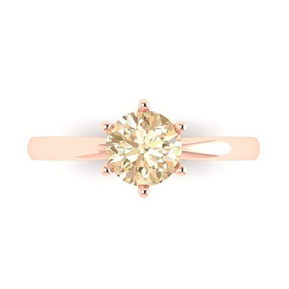 Solitaire Engagement Ring for Women - 1ct Natural Morganite in 14K Rose Gold Promise Ring