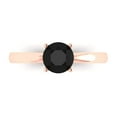 thumbnail image 1 of 1 ctw Solitaire Anniversary Ring for Women | Round Cut Natural Onyx | Hyperallergenic Solid 14K Rose Gold, 1 of 5
