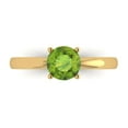 thumbnail image 1 of 1 ctw Solitaire Anniversary Ring for Women | Round Cut Natural Peridot | Hyperallergenic Solid 14K Yellow Gold, 1 of 5