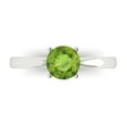 thumbnail image 1 of 1 ctw Solitaire Anniversary Ring for Women | Round Cut Natural Peridot | Hyperallergenic Solid 18K White Gold, 1 of 5