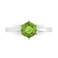 thumbnail image 1 of 1 ct Round Cut Natural Peridot Solitaire 18K White Gold Womens Engagement Ring, 1 of 5