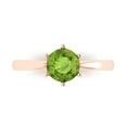 thumbnail image 1 of Clara Pucci 14K Rose Gold 1ct Peridot Solitaire Ring for Women, 1 of 8