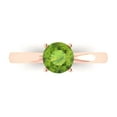 thumbnail image 1 of 1 ct Round Cut Natural Peridot Solitaire Engagement Ring for Women in 18K Rose Gold, 1 of 5