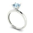 thumbnail image 1 of 1 ct Round Cut Natural Sky Blue Topaz Solitaire Engagement Ring for Women in 18K White Gold, 1 of 2