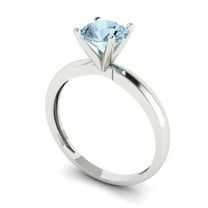 1 ct Round Cut Natural Sky Blue Topaz Solitaire Engagement Ring for Women in 18K White Gold