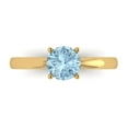 thumbnail image 1 of Clara Pucci 14K Yellow Gold 1ct SwissBlueTopaz Solitaire Ring for Women, 1 of 8