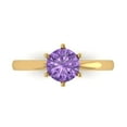 thumbnail image 1 of 1 ct Round Cut Simulated Alexandrite Solitaire 14K Yellow Gold Womens Engagement Ring, 1 of 5