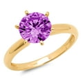 thumbnail image 1 of 1 ct Round Cut Simulated Alexandrite Solitaire 14K Yellow Gold Womens Engagement Ring, 1 of 3