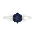 thumbnail image 1 of 1 ct Round Cut Simulated Blue Sapphire Solitaire 14K White Gold Womens Engagement Ring, 1 of 5