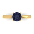 thumbnail image 1 of 1 ct Round Cut Simulated Blue Sapphire Solitaire 18K Yellow Gold Womens Engagement Ring, 1 of 5
