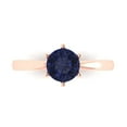 thumbnail image 1 of 1 ct Round Cut Simulated Blue Sapphire Solitaire Engagement Ring for Women in 18K Rose Gold, 1 of 5