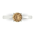 thumbnail image 1 of 1 ctw Solitaire Anniversary Ring for Women | Round Cut Simulated Champagne Diamond | Hyperallergenic Solid 18K White Gold, 1 of 5