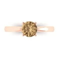 thumbnail image 1 of 1 ct Round Cut Simulated Champagne Diamond Solitaire Engagement Ring for Women in 18K Rose Gold, 1 of 5