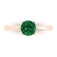 thumbnail image 1 of Clara Pucci 14K Rose Gold Solid Gold Emerald Solitaire Anniversary Ring for Women - 1 cttw Round Cut, 1 of 8