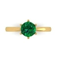 thumbnail image 1 of 1 ct Round Cut Simulated Emerald Solitaire 18K Yellow Gold Womens Engagement Ring, 1 of 5