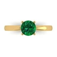 thumbnail image 1 of 1 ct Round Cut Simulated Emerald Solitaire Engagement Ring for Women in 18K Yellow Gold, 1 of 5
