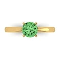 thumbnail image 1 of Clara Pucci 14K Yellow Gold Solid Gold Green Solitaire Anniversary Ring for Women - 1 cttw Round Cut, 1 of 8