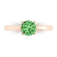 thumbnail image 1 of Clara Pucci 14K Rose Gold 1ct Green Solitaire Ring for Women, 1 of 8