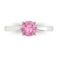 thumbnail image 1 of 1 ct Round Cut Simulated Pink Diamond Solitaire 18K White Gold Womens Engagement Ring, 1 of 5