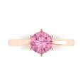 thumbnail image 1 of Clara Pucci 14K Rose Gold 1ct Pink Solitaire Ring for Women, 1 of 8