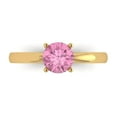 thumbnail image 1 of Clara Pucci 14K Yellow Gold 1ct Pink Solitaire Ring for Women, 1 of 8