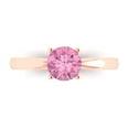 thumbnail image 1 of 1 ct Round Cut Simulated Pink Diamond Solitaire Engagement Ring for Women in 18K Rose Gold, 1 of 5