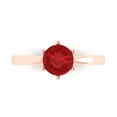 thumbnail image 1 of 1 ct Round Cut Simulated Pink Tourmaline Solitaire Engagement Ring for Women in 18K Rose Gold, 1 of 5