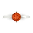 thumbnail image 1 of 1 ct Round Cut Simulated Red Diamond Solitaire 18K White Gold Womens Engagement Ring, 1 of 5