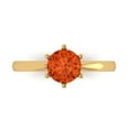 thumbnail image 1 of 1 ct Round Cut Simulated Red Diamond Solitaire Engagement Ring for Women in 18K Yellow Gold, 1 of 5