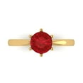 thumbnail image 1 of 1 ct Round Cut Simulated Ruby Solitaire 18K Yellow Gold Womens Engagement Ring, 1 of 5