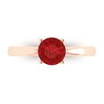 thumbnail image 1 of 1 ct Round Cut Simulated Ruby Solitaire Engagement Ring for Women in 18K Rose Gold, 1 of 5