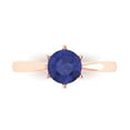 thumbnail image 1 of 1 ct Round Cut Simulated Tanzanite Solitaire 18K Rose Gold Womens Engagement Ring, 1 of 5
