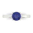 thumbnail image 1 of 1 ct Round Cut Simulated Tanzanite Solitaire Engagement Ring for Women in 18K White Gold, 1 of 5
