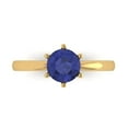 thumbnail image 1 of 1 ct Round Cut Simulated Tanzanite Solitaire Engagement Ring for Women in 18K Yellow Gold, 1 of 5