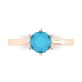 thumbnail image 1 of Clara Pucci 14K Rose Gold 1ct Turquoise Solitaire Ring for Women, 1 of 8