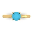 thumbnail image 1 of Clara Pucci 14K Yellow Gold 1ct Turquoise Solitaire Ring for Women, 1 of 8