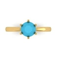 thumbnail image 1 of Clara Pucci 14K Yellow Gold 1ct Turquoise Solitaire Ring for Women, 1 of 8