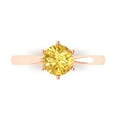 thumbnail image 1 of Clara Pucci 14K Rose Gold Solid Gold Yellow Solitaire Anniversary Ring for Women - 1 cttw Round Cut, 1 of 8