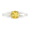 thumbnail image 1 of 1 ct Round Cut Simulated Yellow Diamond Solitaire Engagement Ring for Women in 18K White Gold, 1 of 5