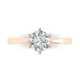 thumbnail image 1 of 1 ct Round Cut White Sapphire Solitaire 18K Rose Gold Womens Engagement Ring, 1 of 5