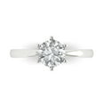 thumbnail image 1 of 1 ct Round Cut White Sapphire Solitaire 18K White Gold Womens Engagement Ring, 1 of 5