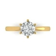 thumbnail image 1 of 1 ct Round Cut White Sapphire Solitaire 18K Yellow Gold Womens Engagement Ring, 1 of 5
