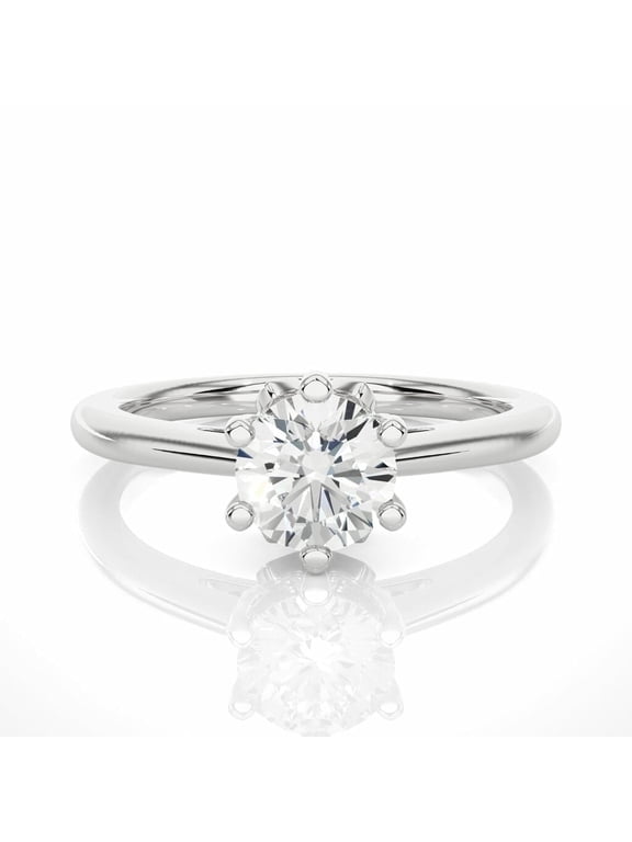 Diamonds 1 Carat Solitaire White Diamond Engagement Ring in 14K Gold
