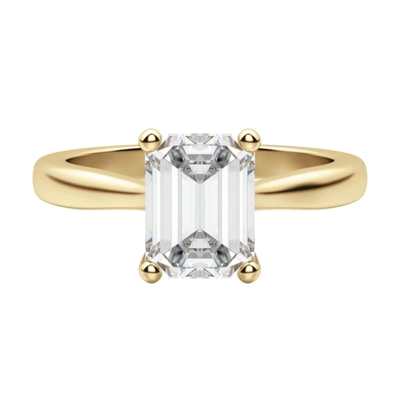 1 ct emerald cut Lab Grown Diamond  Engagement Ring 14k Yellow Gold All Size