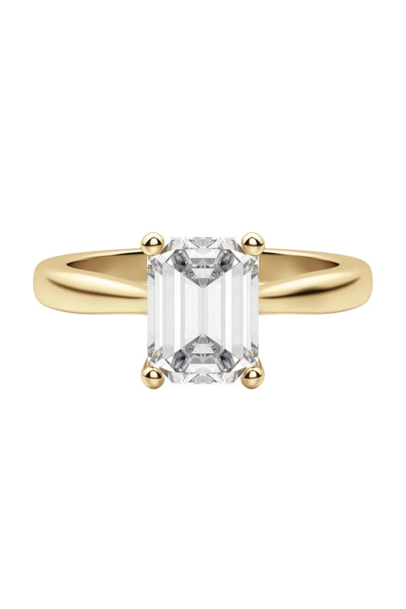 1 ct emerald cut Lab Grown Diamond Engagement Ring 14k Yellow Gold All Size