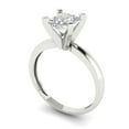 thumbnail image 1 of 1 ct princess cut clear Zircon 18k white gold Bridal Wedding Engagement Promise Anniversary Ring for Women size 3.75, 1 of 7